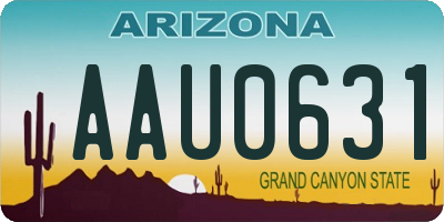 AZ license plate AAU0631