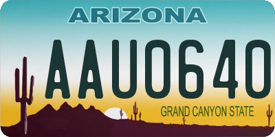 AZ license plate AAU0640