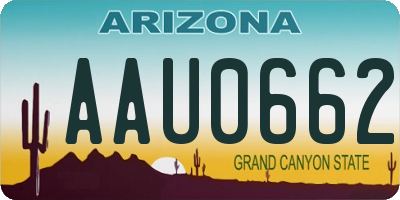 AZ license plate AAU0662