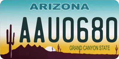 AZ license plate AAU0680