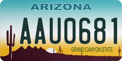 AZ license plate AAU0681