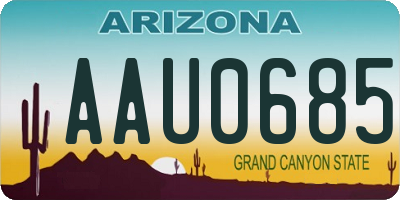 AZ license plate AAU0685