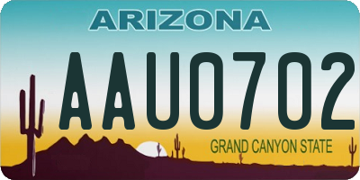 AZ license plate AAU0702