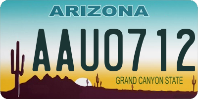 AZ license plate AAU0712