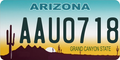AZ license plate AAU0718