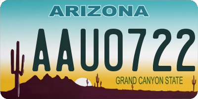 AZ license plate AAU0722