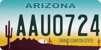 AZ license plate AAU0724