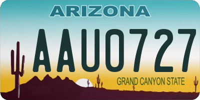 AZ license plate AAU0727