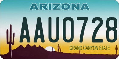 AZ license plate AAU0728