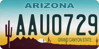 AZ license plate AAU0729