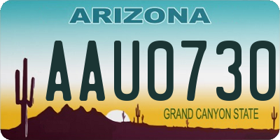 AZ license plate AAU0730