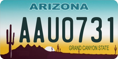 AZ license plate AAU0731