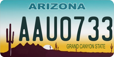 AZ license plate AAU0733