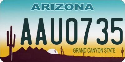 AZ license plate AAU0735