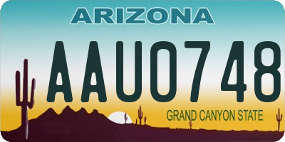 AZ license plate AAU0748