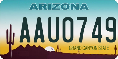 AZ license plate AAU0749