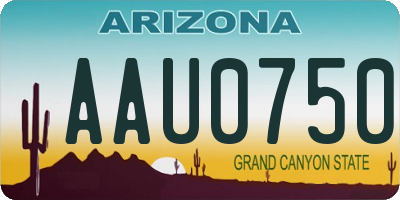 AZ license plate AAU0750