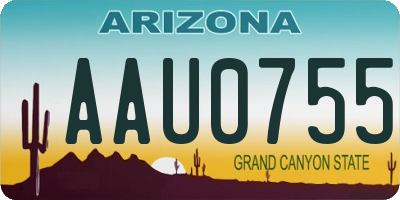AZ license plate AAU0755