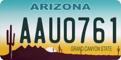 AZ license plate AAU0761