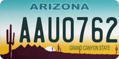 AZ license plate AAU0762