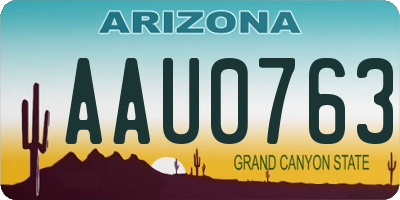 AZ license plate AAU0763