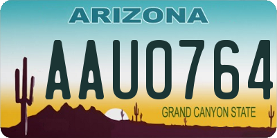 AZ license plate AAU0764