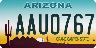 AZ license plate AAU0767