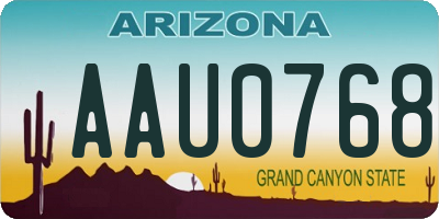 AZ license plate AAU0768