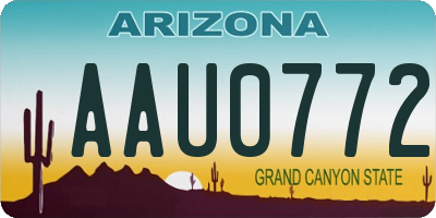 AZ license plate AAU0772