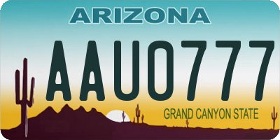 AZ license plate AAU0777