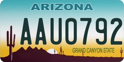 AZ license plate AAU0792