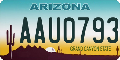 AZ license plate AAU0793