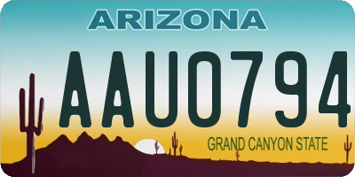 AZ license plate AAU0794