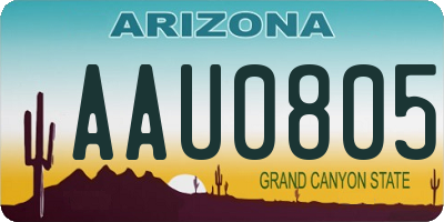 AZ license plate AAU0805