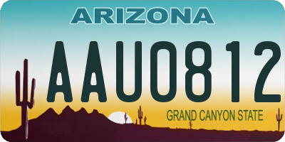 AZ license plate AAU0812