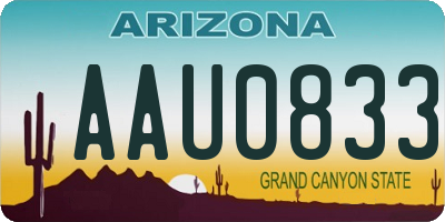 AZ license plate AAU0833