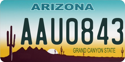AZ license plate AAU0843