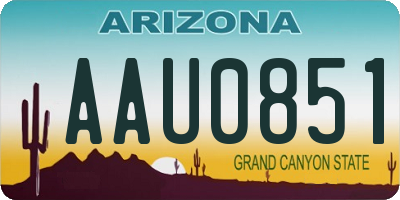 AZ license plate AAU0851