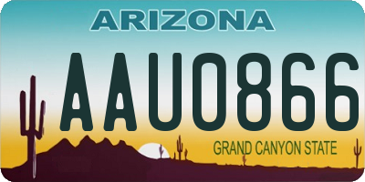 AZ license plate AAU0866