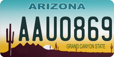 AZ license plate AAU0869