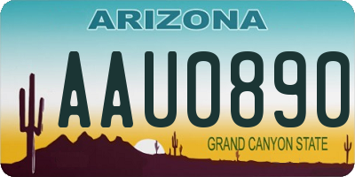 AZ license plate AAU0890