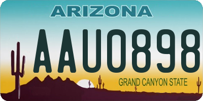 AZ license plate AAU0898