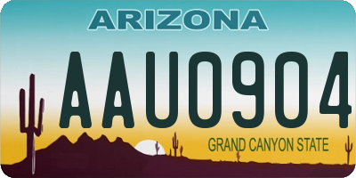 AZ license plate AAU0904