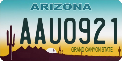 AZ license plate AAU0921