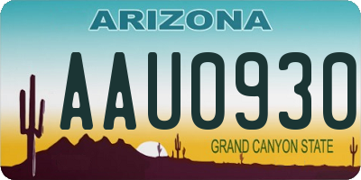 AZ license plate AAU0930
