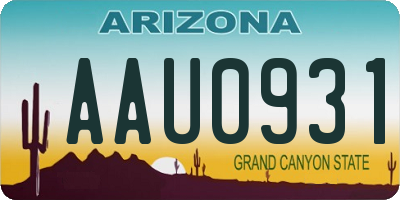 AZ license plate AAU0931