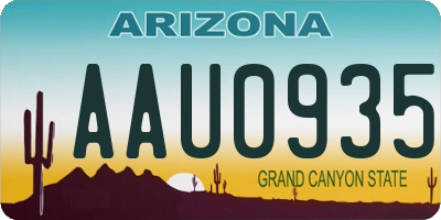 AZ license plate AAU0935