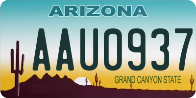 AZ license plate AAU0937