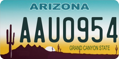 AZ license plate AAU0954