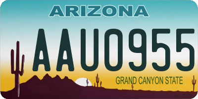 AZ license plate AAU0955